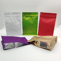 Speisequalität Nuss-Aufbewahrungsbeutel Großhandel Lager flacher Boden Standbeutel wiederverschließbare mattschwarze Kunststoffverpackung Reißverschluss-Mylar-Beutel