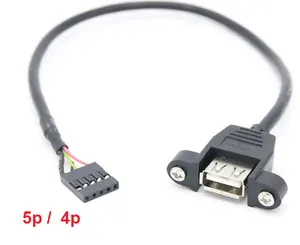 Amostra grátis de cabo de extensão USB 2.0 - Tipo AF para 5 pinos conector de caixa de 2,54 passos