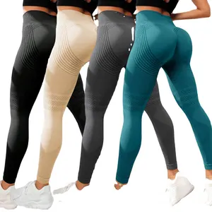 Buttery Soft High Waist Sports Yoga Pants 4 Way Elástico Running Gym Tights Workout Athletic Leggings para mujeres