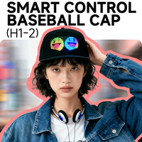 Gorra de Béisbol con Pantalla LED y Control por Aplicación Inteligente, Programable, con Texto e Imágenes Personalizables, para Fiestas, Raves y Hip Hop