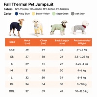 OEM ODM |   Combinaison thermique pour chien à manches longues, couvrant 4 pattes, antistatique, génératrice de chaleur, en Dralon, pour l'automne, avec logo personnalisé, prête à être expédiée