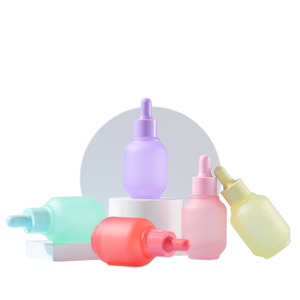 Botella de <span class=keywords><strong>esencia</strong></span> de vidrio de lujo de 30ml, macarrón farol de color, difusor de crema para el cuidado de la piel a prueba de fugas, anillo cuentagotas de vidrio - Product Image 3