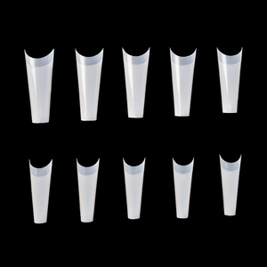 500 faux ongles en ABS, forme C, longs, fins, à couverture complète, style français, à presser - Product Image 2