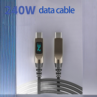 Câble de données USB-C vers USB-C en alliage de zinc 240W avec affichage numérique et charge rapide 3A pour iPhone 17 et ordinateur