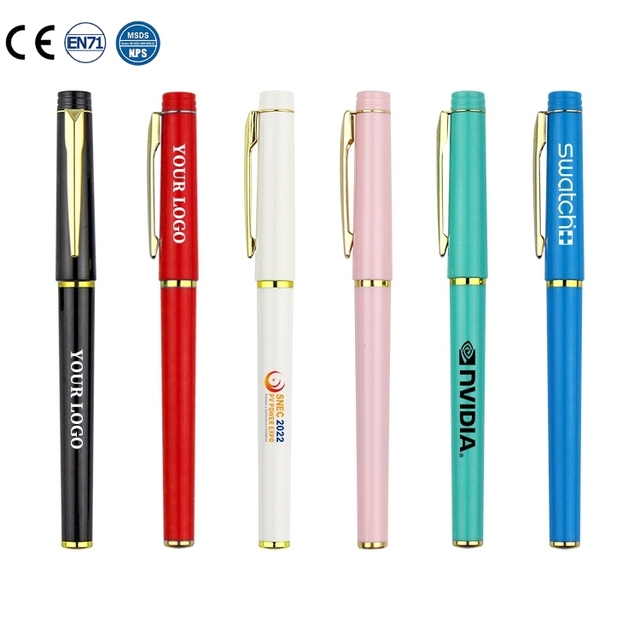 Customizable Logo Multicolor Business Signature Pen with Red/Blue/Black Ink Plastic Gel Pen 0.5mm Tip