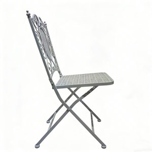 Silla Plegable de Metal para Jardín, Estilo Bistro <span class=keywords><strong>Barcelona</strong></span>, Color Blanco Antiguo, para Bodas - Product Image 4