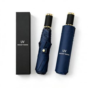 Modern New Design Mini Sun Rain Folding Umbrella Three-Folded with UV Protection Manual Control Business Gift for Adults 190T - Product Image 1