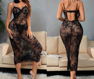 <span class=keywords><strong>Camicia</strong></span> <span class=keywords><strong>da</strong></span> <span class=keywords><strong>notte</strong></span> Sexy <span class=keywords><strong>da</strong></span> donna di moda nuova <span class=keywords><strong>da</strong></span> donna <span class=keywords><strong>nera</strong></span> erotica trasparente con tentazione a schiena nuda <span class=keywords><strong>camicia</strong></span> <span class=keywords><strong>da</strong></span> <span class=keywords><strong>notte</strong></span> laterale in pizzo - Product Image 2