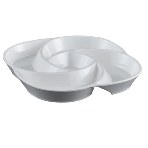 Restaurant Commercial Vaisselle Ménage Vaisselle <span class=keywords><strong>Fleur</strong></span> Conception 10 Pouces Fruit Servant 5 compartiments Mélamine Snack Plateau - Product Image 2