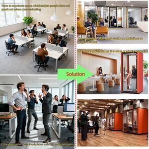 Điện thoại di động cách âm người duy nhất văn phòng Pods chất lượng Modular văn phòng họp điện thoại gian hàng Acoustic Pod Studio Vocal Booth xách tay - Product Image 6