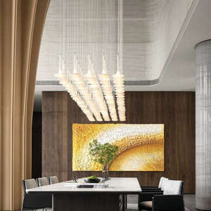 Candelabros de hotel personalizados no estándar Salón de bodas Villa Trompeta en forma de acrílico Lámpara colgante - Product Image 3