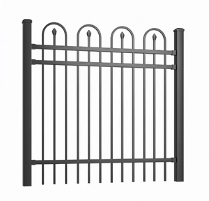 Clôture <span class=keywords><strong>de</strong></span> <span class=keywords><strong>jardin</strong></span> <span class=keywords><strong>en</strong></span> <span class=keywords><strong>fer</strong></span> forgé à sommet arqué, facile à assembler, décorative, avec sommet à nœuds, pour la protection résidentielle - Product Image 6