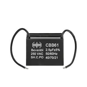 Bevenbi CBB61 1 미크로포맷 1.5 미크로포맷 2 미크로포맷 2.5 미크로포맷 3 미크로포맷 3.5 미크로포맷 4 미크로포맷 4.5 미크로포맷 250v 400v 450v 630v 시작 팬 커패시터