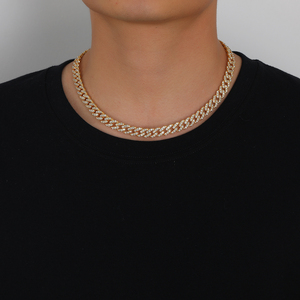 <span class=keywords><strong>AC024</strong></span> Großhandel Bling Kristall 9mm Cuban Link Kette Halskette, Gold/Silber Beschichtete Legierung Hip Hop Schmuck für Männer Frauen Jubiläum Party - Product Image 6