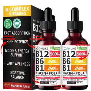 Gotas de Vitamina B12+B6 Personalizadas al por Mayor, Ungüento para Estimular el Sistema Inmunitario, Multivitaminas para Adultos, Soporte Energético y Mineral, 60 ml - Product Image 6