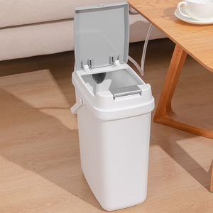 Tea Dregs <b>Bucket</b> <b>Plastic</b> Rectangular With Lid For Tea Ceremony Trash Can White Gray Light Brown Dark Brown - Product Image 1