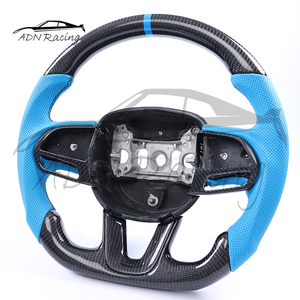 Volante de Cuero Azul con Fibra de Carbono para <span class=keywords><strong>Dodge</strong></span> <span class=keywords><strong>Charger</strong></span> Challenger Durango JEEP SRT Trackhawk Magnum 2005-2020 - Product Image 2