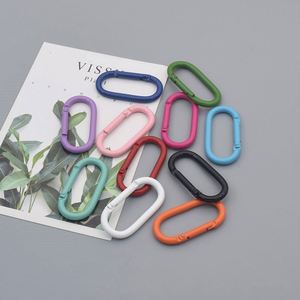 Wholesale High Quality Metal Keychain Oval Ring Spring Buckle DIY Accessories Colorful Carabiner Pendant for <b>Bag</b> Decor - Product Image 6