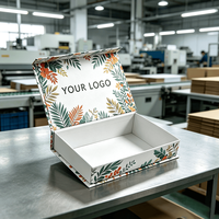 Boîtes d'emballage pour échantillons de parfum, logo personnalisé, imprimé floral, boîte cadeau cosmétique rigide magnétique de luxe avec insert en EVA floqué