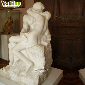 Personalizzato a grandezza naturale giardino in marmo pietra amore coppia baciare statua per la vendita - Product Image 6