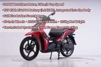 Moto électrique 3000W 72V 75 km/h, moteur haute vitesse, moto électrique pour les trajets en ville, longue autonomie, SKD CKD CBU