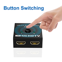 Commutateur bidirectionnel OEM 2 ports 4K 60Hz 2 entrées 1 sortie / 1 entrée 2 sorties, sélecteur 4K 3D HD avec commande par bouton