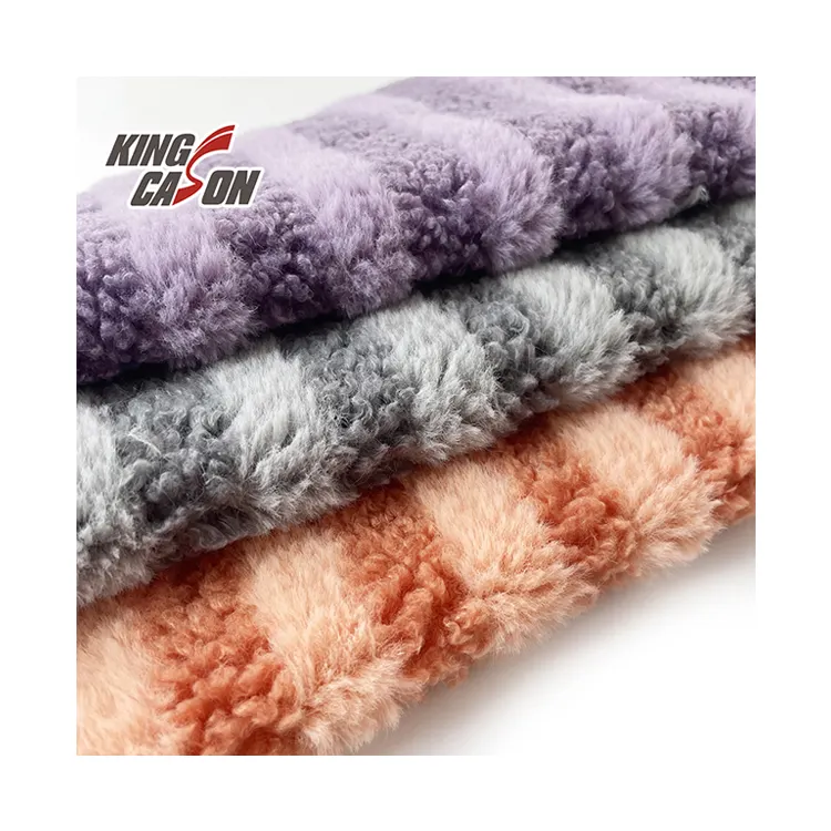 Kingcason Wholesales 100% Polyester Aangepaste Kleur Een Kant Flanel En Sherpa Gebonden Stoffen Voor Thuis Textiel Dekens