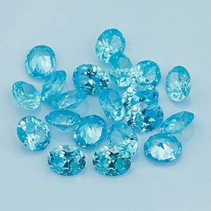 Precio al por mayor de fábrica, piedras de circonia cúbica aguamarina oscura de corte ovalado de grado 3A - Product Image 6