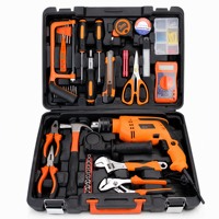 Set Perkakas Bor Impak Listrik Berkabel Multimeter Tang Palu Kunci Obeng Mata Bor Peralatan Perbaikan Rumah Tangga
