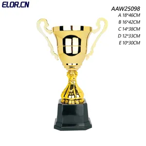 Elor Creative Custom trofei Awards Sports Meeting Worldwide High-end Metal placcato oro Bowl Trophy Cup con diamante di cristallo