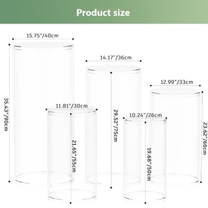 Espositore Moderno in Acrilico <span class=keywords><strong>per</strong></span> Matrimoni e Feste, Base Cilindrica Trasparente, Supporto Lucido 3mm-4mm <span class=keywords><strong>per</strong></span> Eventi - Product Image 2