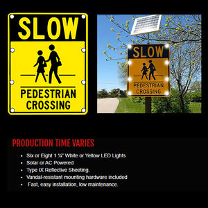 في الهواء الطلق معدن الألومنيوم عاكس الطريق السريع علامات المرور الشارع علامة السلامة أدى وامض لوحات علامات العبور البطيئة - Product Image 3