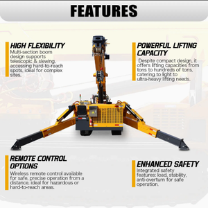 Grue <span class=keywords><strong>araignée</strong></span> de 8 tonnes à flèche télescopique Mini grue mobile sur chenilles Mini grue sur chenilles - Product Image 2