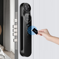 Serrure de porte intelligente Glomarket Tuya WiFi3D avec reconnaissance faciale et d'empreintes digitales, IA, pour entrée en aluminium, entièrement automatique