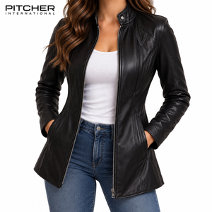 Proveedor de Chaquetas de Cuero para Mujer de Marca Privada para Minoristas Estadounidenses, Chaqueta de Cuero para Mujer de Moda al por Mayor OEM - Product Image 1