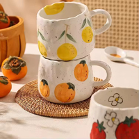 Nouvelle tasse en céramique à motif fruité, magnifique et au design moderne, idéale pour le café, le petit-déjeuner ou l'eau.