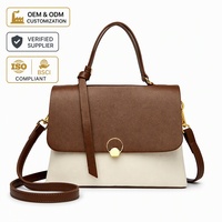 Sac à bandoulière mini en gros pour femme, sac à rabat carré bicolore pour un style décontracté quotidien et les voyages