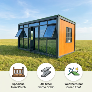 Casa Container Smontabile Prefabbricata con Telaio in Acciaio, Cabina Portatile per Ufficio in Cantiere, Campo Post-Costruzione, Resistente alle Intemperie, 20 piedi - Product Image 1
