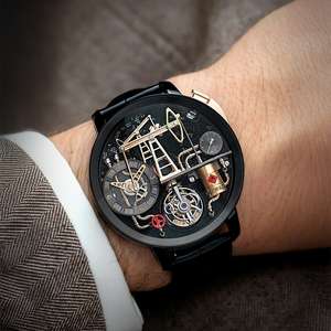 นาฬิกาจักรกลดีไซน์พิเศษของเจ<span class=keywords><strong>ค</strong></span>็อบ นาฬิกาปั๊มน้ำมัน <span class=keywords><strong>ช</strong></span>ุบทอง<span class=keywords><strong>ค</strong></span>ำชมพู 3 มิติ เดอร์ริกขึ้นลงภายในกระบอกทอง<span class=keywords><strong>ค</strong></span>ำ - Product Image 6