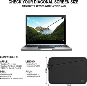 Housse d'ordinateur portable élégante et portable en polyester pour hommes et femmes, grand sacoche d'affaires avec poignée - Product Image 4
