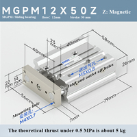 XINDE Cylindre pneumatique à trois axes magnétique à trois tiges avec guide en aluminium Série MGPM/MGPL Alvéoles 12/16/20/25/32/40/50/63/80/100