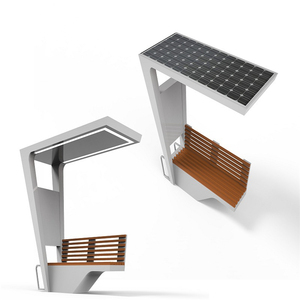 Hiện đại ngoài trời LED năng lượng mặt trời Thông Minh Giải trí ghế không thấm nước băng ghế dự bị bằng thép không gỉ cho vườn Patio công viên sử dụng - Product Image 5