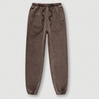 Celana Jogger Pria Trendy Edgy Vintage Berlapis Fleece, Celana Sweatpants Tebal Berbahan Brushed dengan Manset Elastis, Celana Streetwear