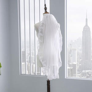 कंघी के साथ एक स्तरीय दुल्हन लघु पर्दा फीता शादी पर्दा फीता एज घूंघट शीतल tulle - Product Image 2