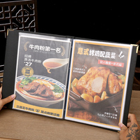 Porte-Menus en Cuir à Anneaux Format A4 avec Logo Personnalisé, Double Panneau PVC pour Restaurants, Cafés et Hôtels