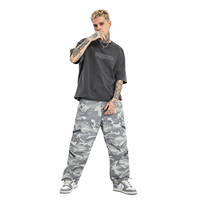Pantalon de survêtement décontracté Y2K pour homme et femme, coupe ample, motif camouflage neige, style parachute, idéal pour la randonnée et la course à pied