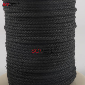 Черный гибкий огнестойкий кевларовый шнур 1-20 мм, высокопрочный арамидный огнеупорный шнур, плетеный шнур из арамидного волокна - Product Image 2