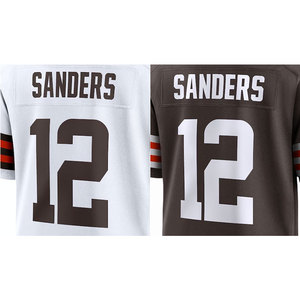 2025 Nouveaux maillots de football américain pas chers cousus <span class=keywords><strong>Cleveland</strong></span> 12 Shedeur Sanders - Product Image 1