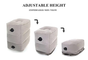 หมอนรองขาสำหรับเดินทางและเครื่องบินหมอนรองขาแบบพองได้พร้อมกระเป๋าเก็บของแบบยืดหยุ่นสำหรับเดินทาง - Product Image 2