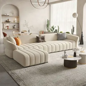 Kain Sofa Chesterfield disesuaikan mewah untuk desain rumah Sofa beludru kulit Set kayu Solid Guangdong Sofa Modernos